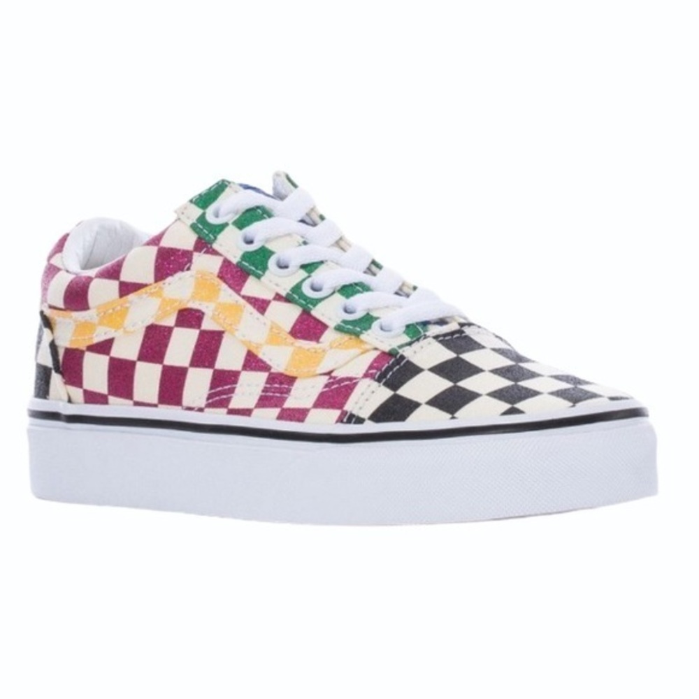 ✅ VANS GLITTER CHECK OLD SKOOL SKATE SHOES
